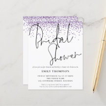 Budget Paarse Glitter Bridal Shower