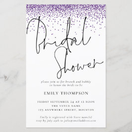 Budget Paarse Glitter Bridal Shower