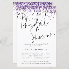 Budget Paarse Glitter Bridal Shower