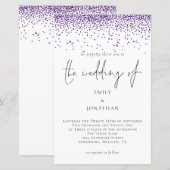 Budget Paarse Glitter Confetti Weddenschap (Voorkant / Achterkant)