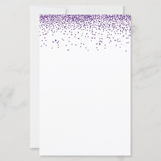 Budget Paarse Glitter Confetti Weddenschap (Achterkant)
