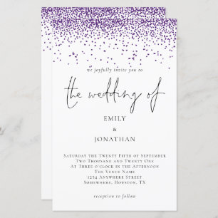 Budget Paarse Glitter Confetti Weddenschap