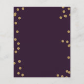 Budget Paarse Glitter Confetti Weddenschap (Achterkant)