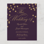 Budget Paarse Glitter Confetti Weddenschap (Voorkant)