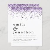 Budget Paarse Glitter Confetti Weddenschap (Voorkant / Achterkant)