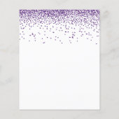 Budget Paarse Glitter Confetti Wedding RSVP (Achterkant)