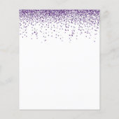 Budget Paarse Glitter Confetti Wedding RSVP (Achterkant)
