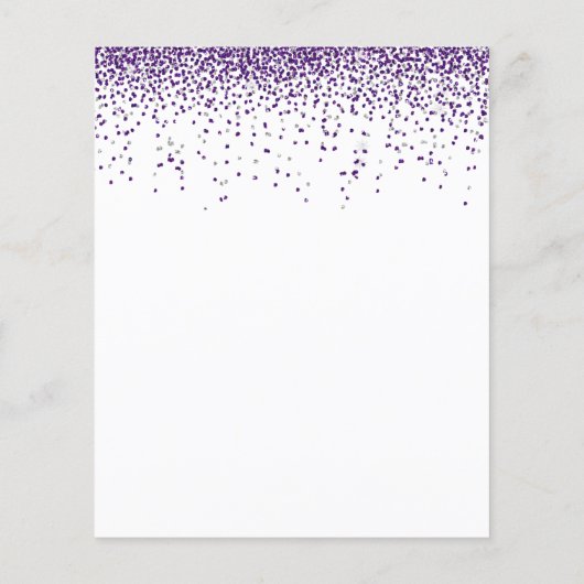 Budget Paarse Glitter Confetti Wedding RSVP (Achterkant)