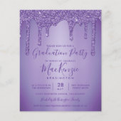 BUDGET Paarse Glitter Drips Afsluitingsfeestje (Voorkant)