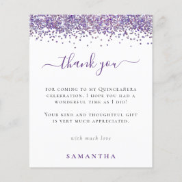 Budget Paarse Glitter Foto Quinceanera Dank u