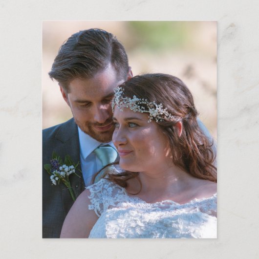 Budget Paarse Glitter Foto Weduwschap Bedankt (Achterkant)