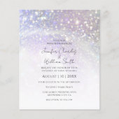 Budget Paarse Glitter Moderne Weddenschap (Voorkant)