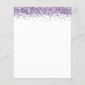 Budget Paarse Glitter Sweet Sixteen Uitnodiging (Achterkant)