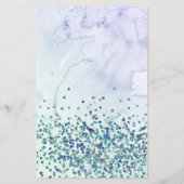 Budget Paarse Glitter Zeemeermin Verjaardagsuitnod (Achterkant)