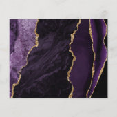 Budget Paarse Gold Agate Marble Wedding Uitnodigin (Achterkant)