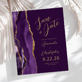 Budget Paarse Gold Agate Plum Script Opslaan van d