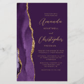 Budget Paarse Gold Agate Plum Wedding (Voorkant)