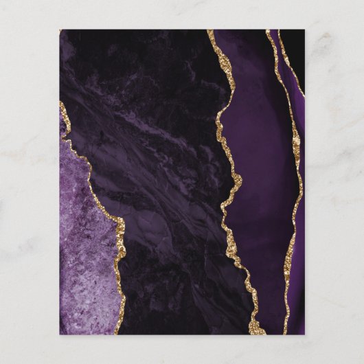 Budget Paarse Gold Agate Script Save the Date (Achterkant)