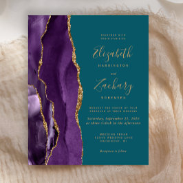 Budget Paarse Gouden Agaat Blauwgroen bruiloft Uit