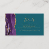 Budget Paarse Gouden Agaat Blauwgroen bruiloft web Informatiekaartje (Voorkant)