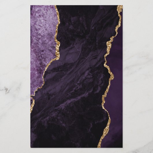 Budget Paarse gouden agaat bruiloft (Achterkant)