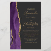 Budget Paarse Gouden Agaat Dark QR Code Huwelijk (Voorkant)