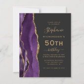 Budget Paarse Gouden Agaat QR Code 50e Verjaardag (Voorkant)