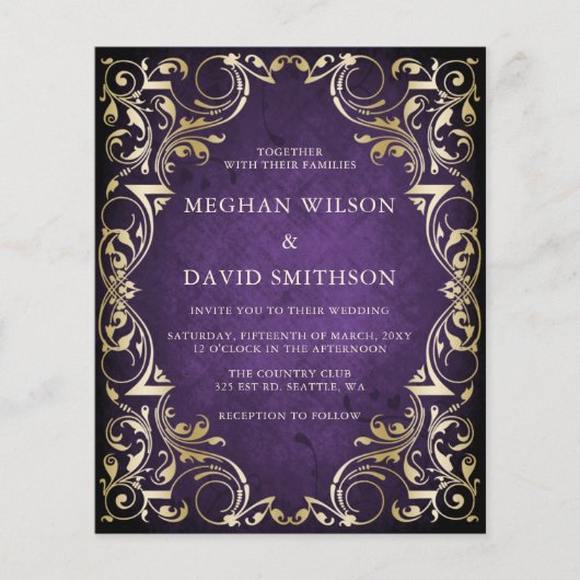 Budget Paarse gouden bruiloft (Voorkant)