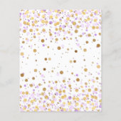 Budget Paarse Gouden Confetti Meisje 1e Verjaardag Flyer (Achterkant)