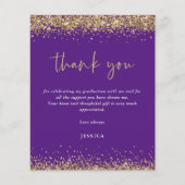 Budget Paarse Gouden Glitter 2024 Afstuderen Bedan (Voorkant)