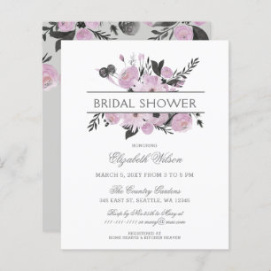 Budget Paarse Gray Floral Bridal Shower