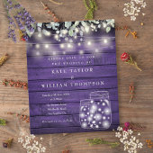 Budget Paarse Houten Lichten Mason Jar Bruiloft Ui