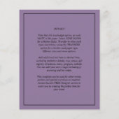 Budget Paarse Huwelijksfoto-overlay Uitnodiging (Achterkant)