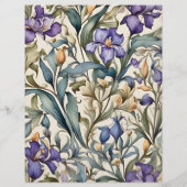 Budget Paarse Iris Art Nouveau Trouwen Flyer (Achterkant)
