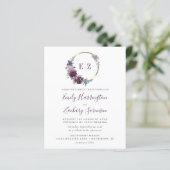 Budget Paarse Krans Monogram QR Code Huwelijk (Staand voorkant)