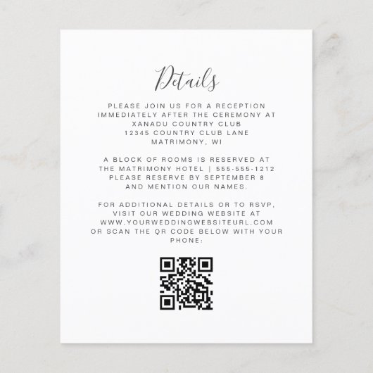 Budget Paarse Krans Monogram QR Code Huwelijk (Achterkant)