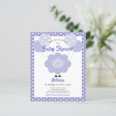 Budget Paarse Lamb Cute Baby shower Uitnodiging (Staand voorkant)