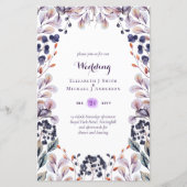 BUDGET Paarse Lavendelblaadjes Trouwuitnodigingen  (Voorkant)