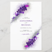 Budget Paarse Lavender Floral Wedding (Voorkant)