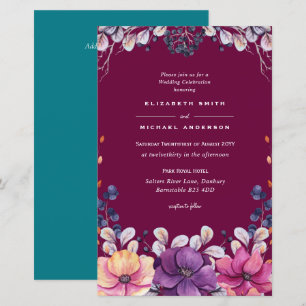 BUDGET Paarse lavender Leaves Wedding nodigt a9 ui