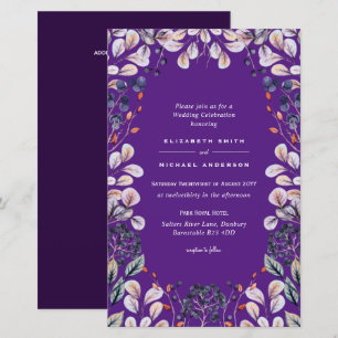 BUDGET Paarse lavender Leaves Wedding nodigt a9 ui