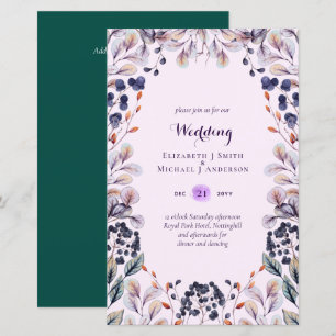 BUDGET Paarse lavender Leaves Wedding nodigt a9 ui