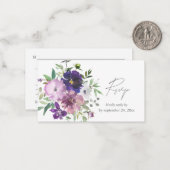 Budget Paarse- Lichte & Donkere Bloemen 2SM Maalti Notitiekaartje (Voorkant / Achterkant in situ)