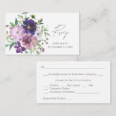 Budget Paarse- Lichte & Donkere Bloemen 2SM Maalti Notitiekaartje (Voorkant / Achterkant)