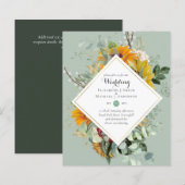 BUDGET Paarse marine - Floral Wedding Invitations (Voorkant / Achterkant)