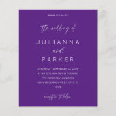 Budget Paarse MOD Calligraphy Wedding Flyer (Voorkant)