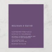 Budget Paarse Moderne Weddenschap (Voorkant)