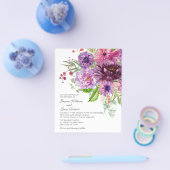 Budget Paarse Monochrome Waterverf Floral Wedding Flyer (Enkel)