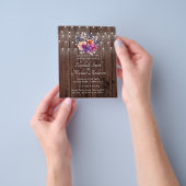 BUDGET Paarse Oranje Bloemige Trouw Uitnodiging Flyer (Hand)