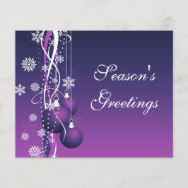 Budget Paarse Ornaments Business Holiday Card